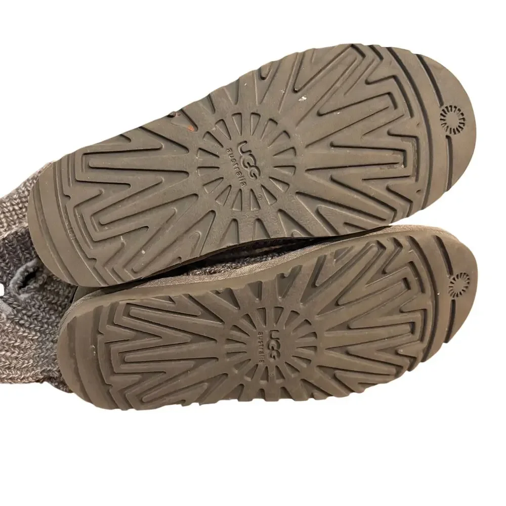 UGG CLASSIC CARDY BUTTON GREY GRAY KNIT CUFF TALL ANKLE BOOTS SIZE 6 WOMEN - Picture 5 of 6